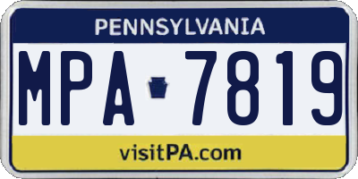 PA license plate MPA7819