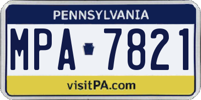 PA license plate MPA7821