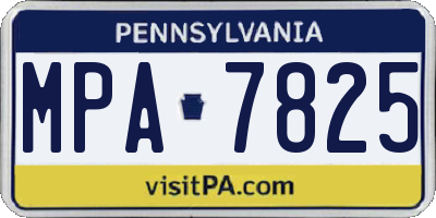 PA license plate MPA7825