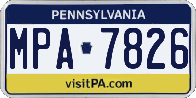 PA license plate MPA7826