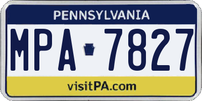 PA license plate MPA7827