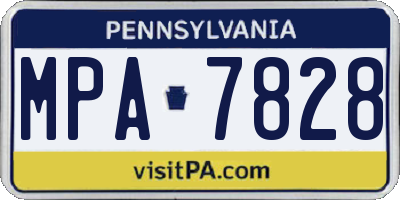 PA license plate MPA7828