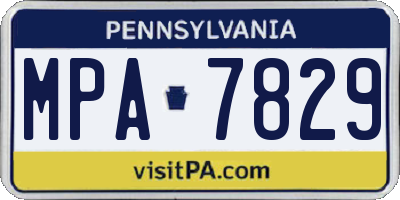 PA license plate MPA7829