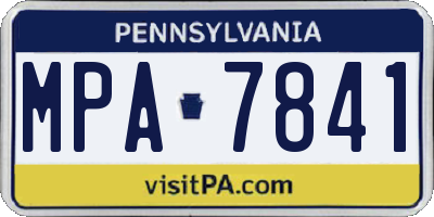 PA license plate MPA7841