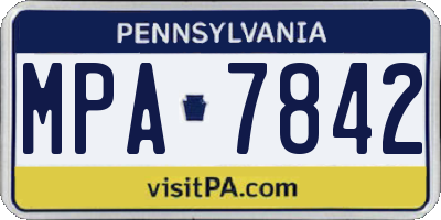 PA license plate MPA7842
