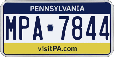 PA license plate MPA7844