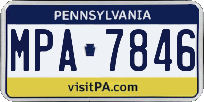 PA license plate MPA7846