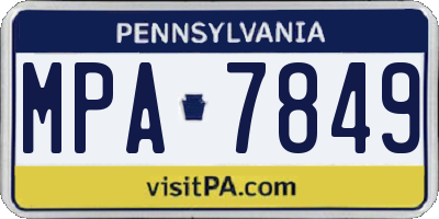 PA license plate MPA7849