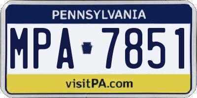 PA license plate MPA7851