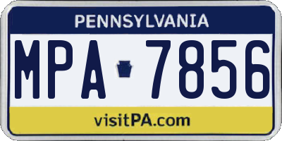 PA license plate MPA7856