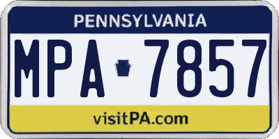 PA license plate MPA7857