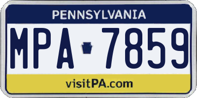 PA license plate MPA7859