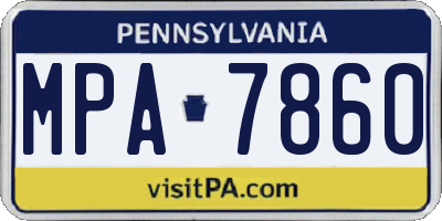 PA license plate MPA7860