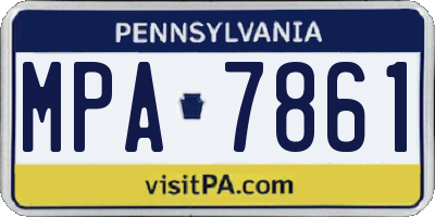 PA license plate MPA7861
