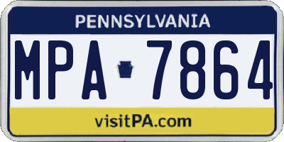 PA license plate MPA7864