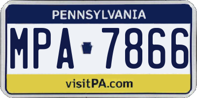 PA license plate MPA7866
