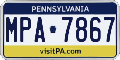PA license plate MPA7867