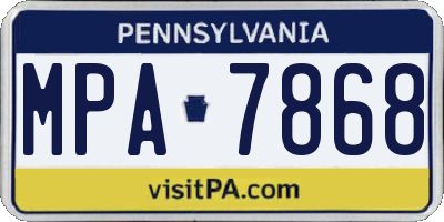 PA license plate MPA7868