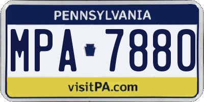 PA license plate MPA7880