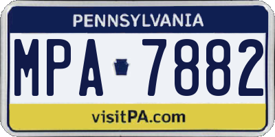 PA license plate MPA7882