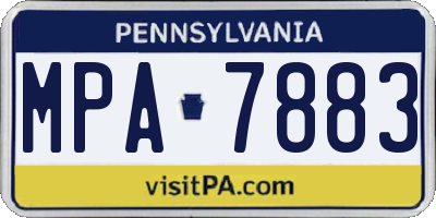 PA license plate MPA7883