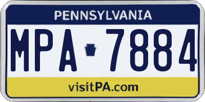 PA license plate MPA7884