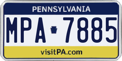 PA license plate MPA7885
