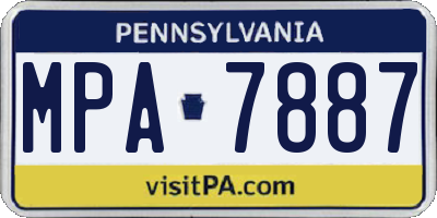 PA license plate MPA7887