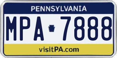 PA license plate MPA7888