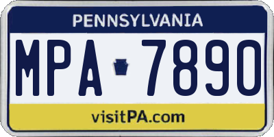 PA license plate MPA7890