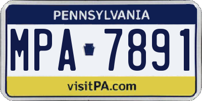 PA license plate MPA7891