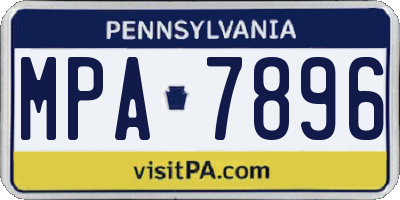 PA license plate MPA7896