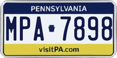 PA license plate MPA7898