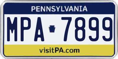 PA license plate MPA7899