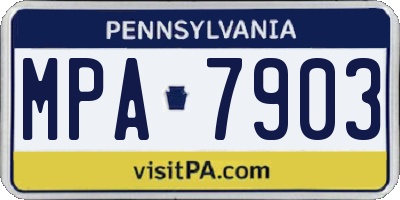 PA license plate MPA7903
