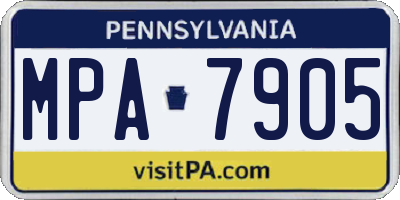 PA license plate MPA7905