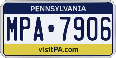 PA license plate MPA7906