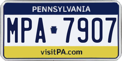 PA license plate MPA7907