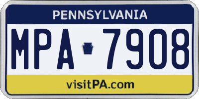 PA license plate MPA7908