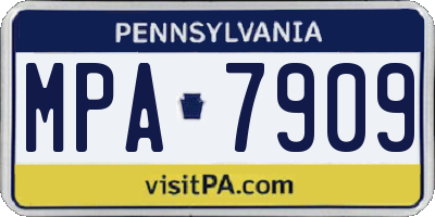 PA license plate MPA7909
