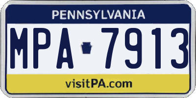 PA license plate MPA7913