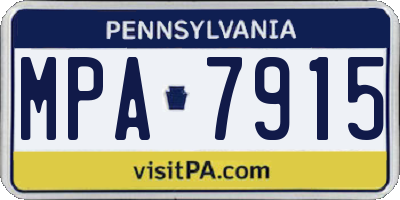 PA license plate MPA7915