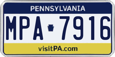PA license plate MPA7916