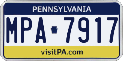 PA license plate MPA7917