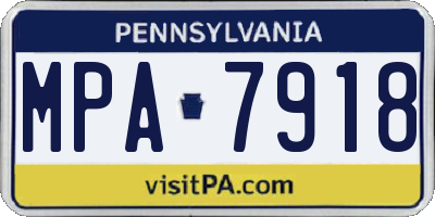 PA license plate MPA7918