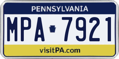 PA license plate MPA7921