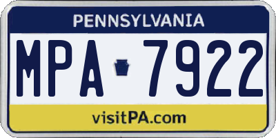 PA license plate MPA7922