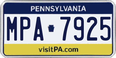 PA license plate MPA7925