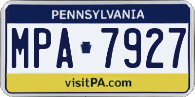 PA license plate MPA7927