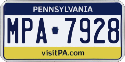 PA license plate MPA7928